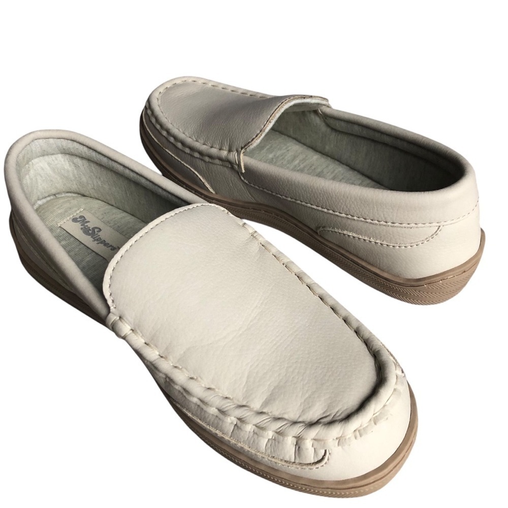 My Pillow My Slippers Womens Moccasin Cream Soft Leather Size 8W